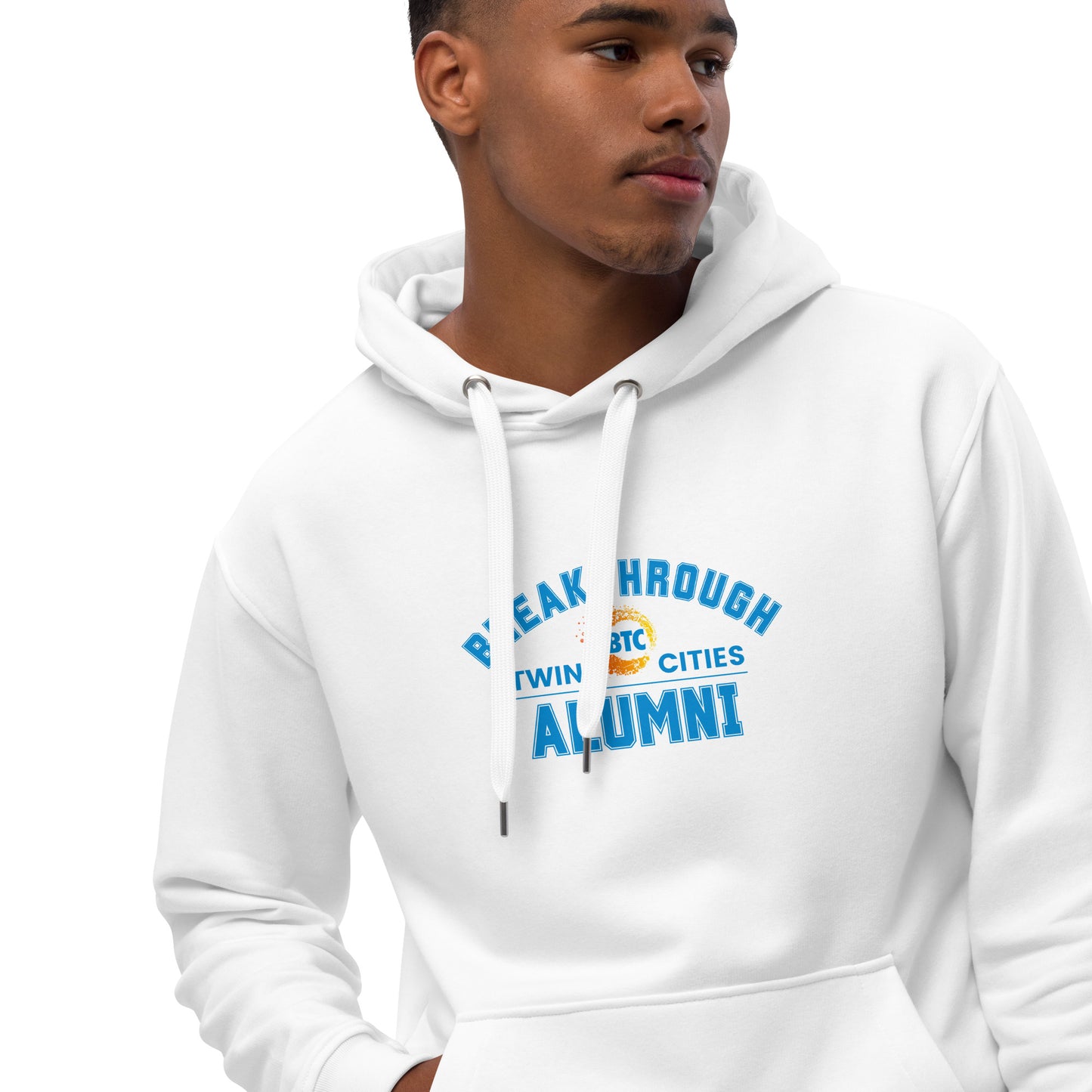 Premium eco white alumni hoodie