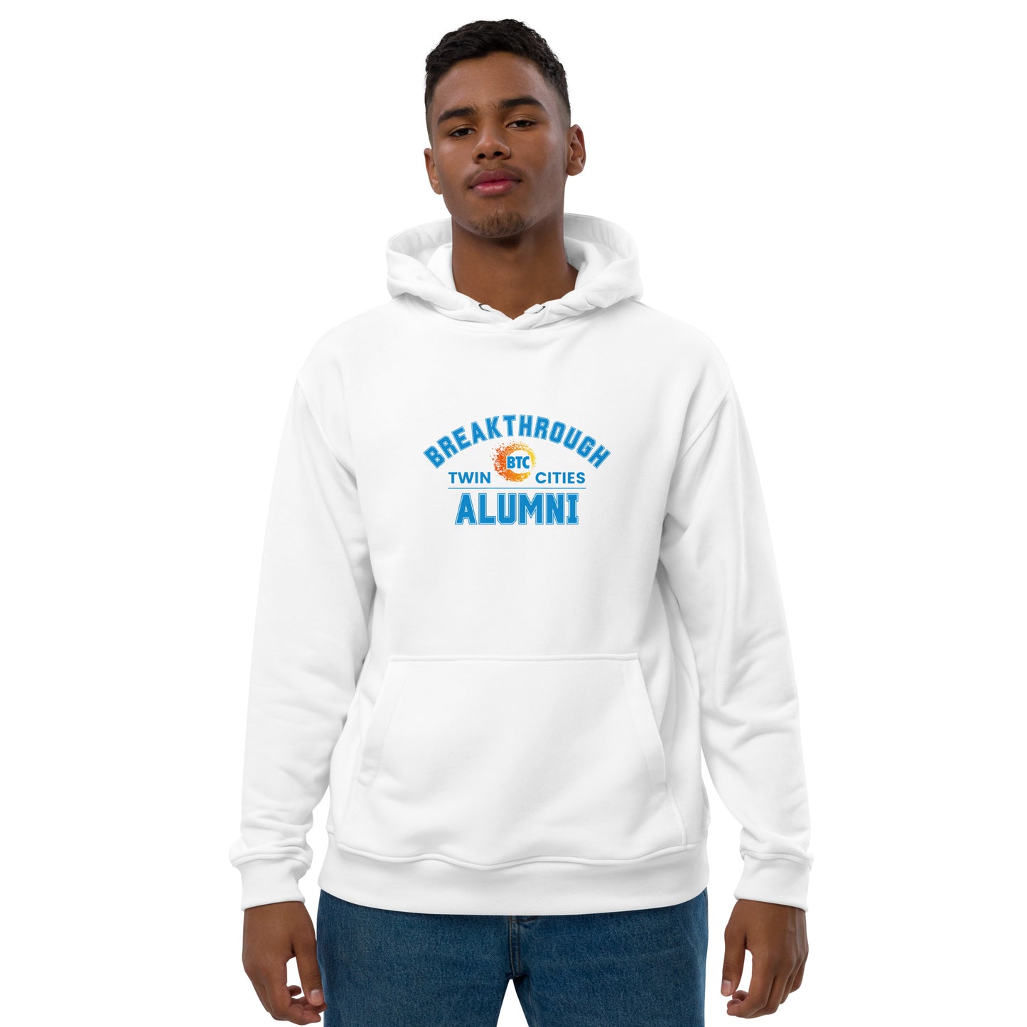 Premium eco white alumni hoodie