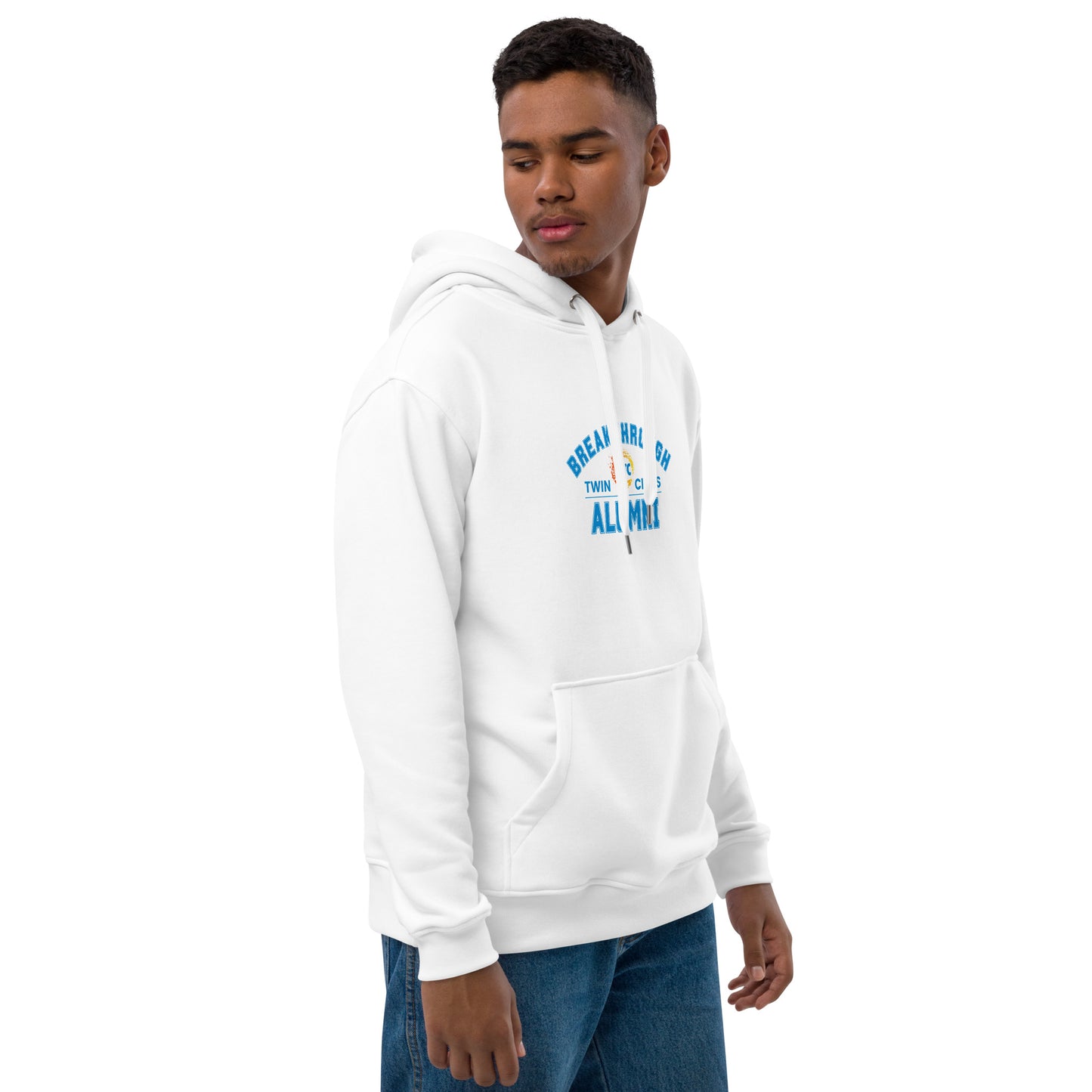 Premium eco white alumni hoodie